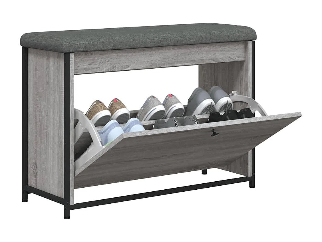 Banco de sapatos com gaveta dobrável em carvalho Sonoma 82x32x56 cm