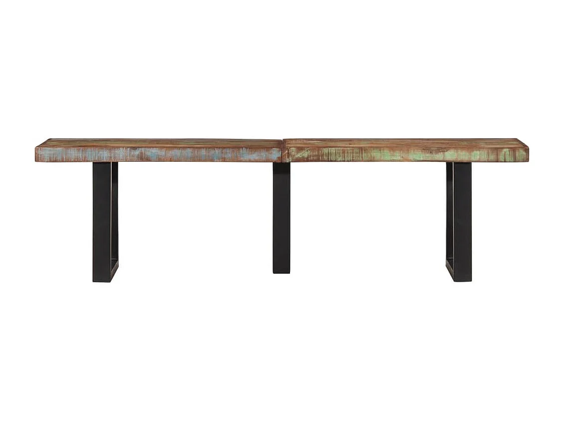 Banco 160 cm madera maciza recuperada y acero