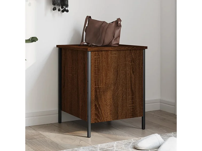 Banc de rangement chêne marron 40x42,5x50 cm bois d'ingénierie