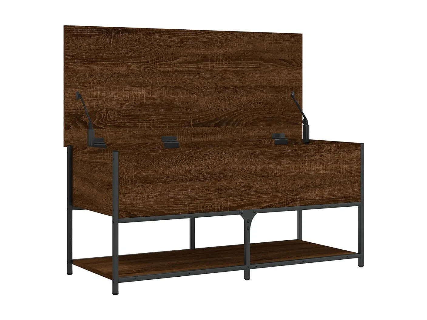 Banco de almacenaje roble marrón 100x42,5x47 cm madera contrachapada