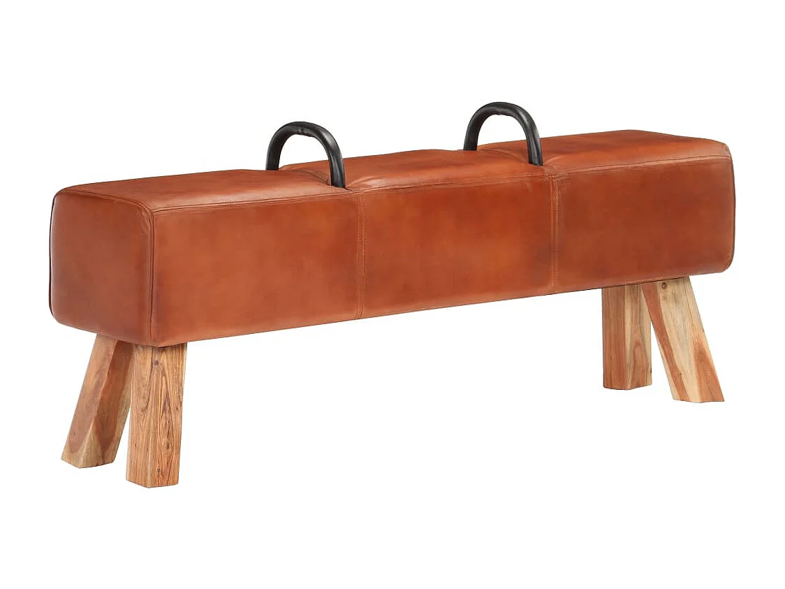Banc cheval d'arçon vintage Cuir véritable de chèvre