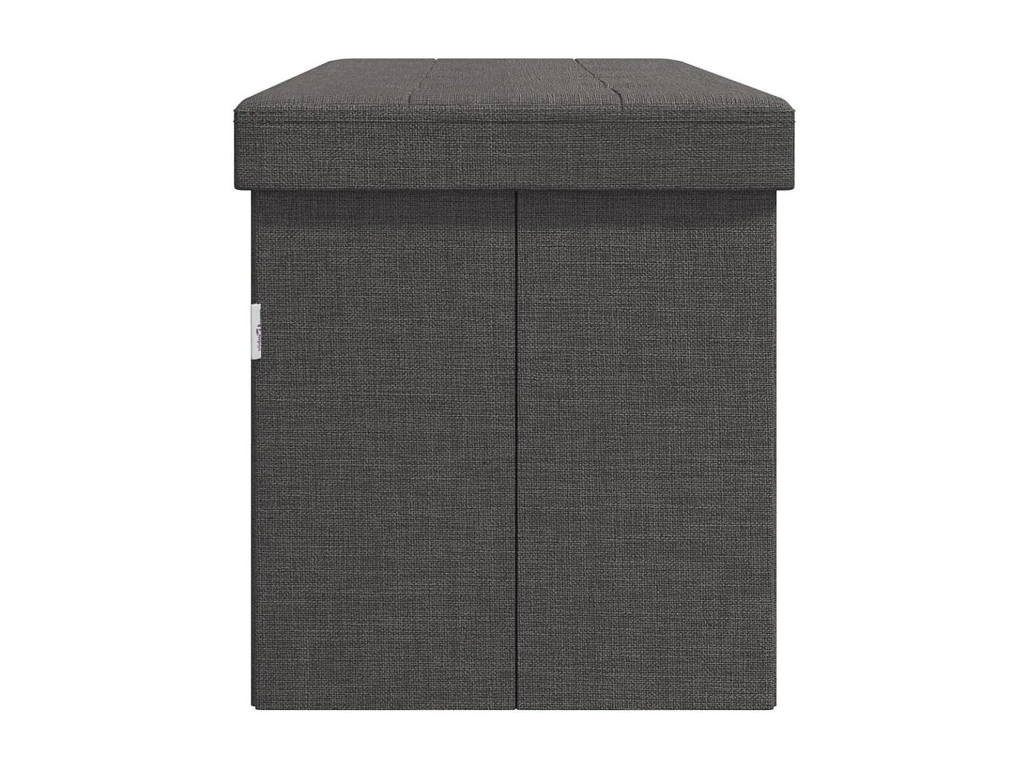 Banc de rangement pliable gris foncé faux lin