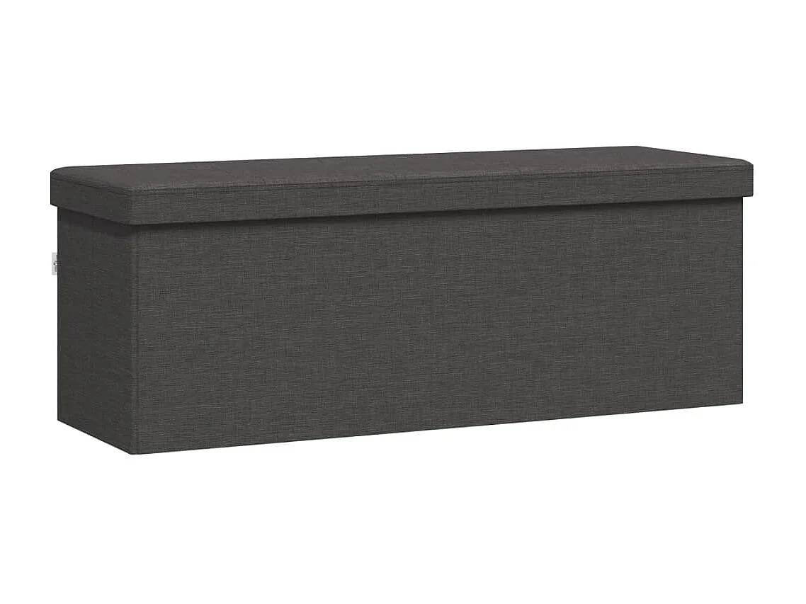 Banc de rangement pliable gris foncé faux lin