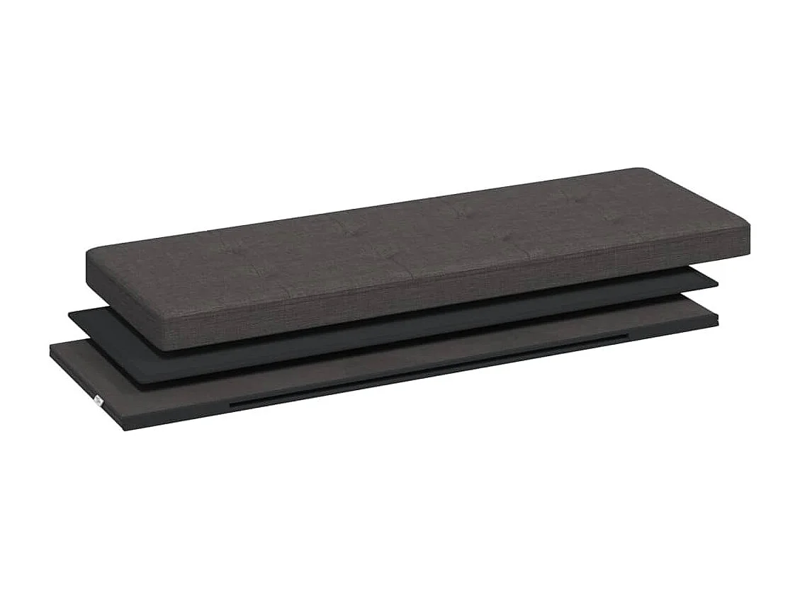 Banc de rangement pliable gris foncé faux lin
