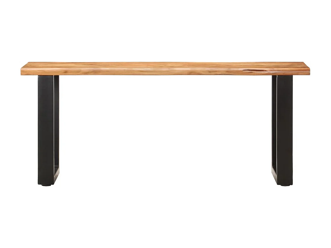Banco con borde de madera natural 110 cm Madera maciza de acacia acero