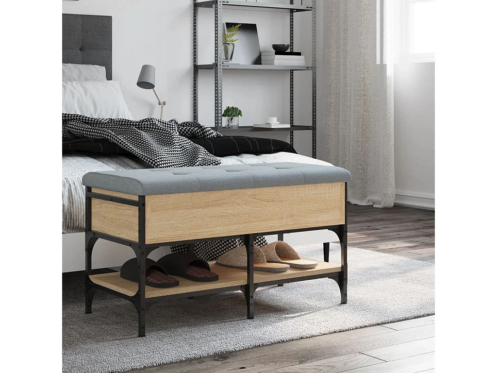 Banc à chaussures chêne sonoma 82x42x45 cm bois d'ingénierie