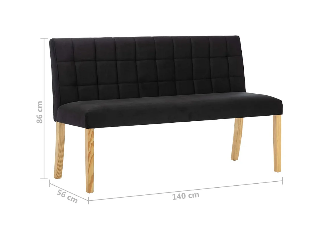 Banco 140 cm Veludo Preto