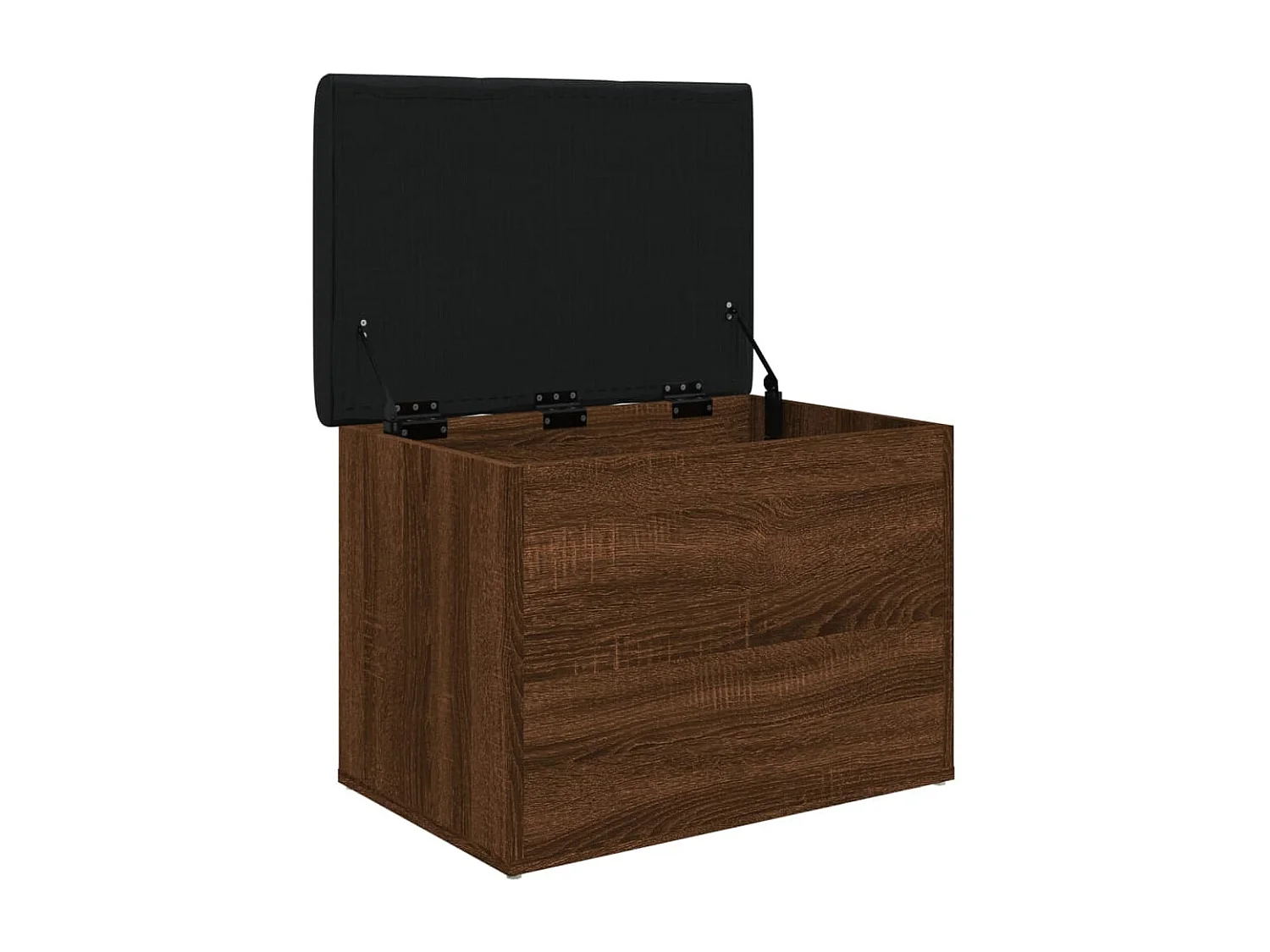 Banco de almacenaje roble marrón 62x42x45 cm de madera contrachapada