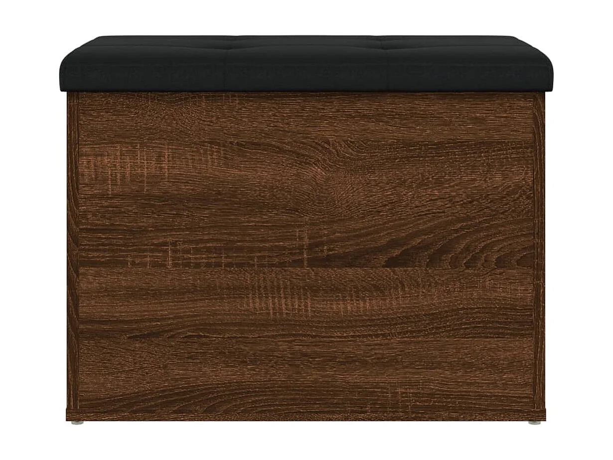 Banco de almacenaje roble marrón 62x42x45 cm de madera contrachapada
