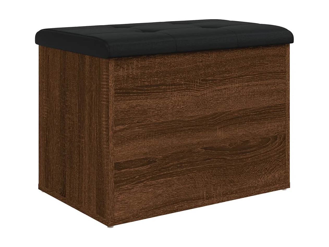Banc de rangement chêne marron 62x42x45 cm bois d'ingénierie