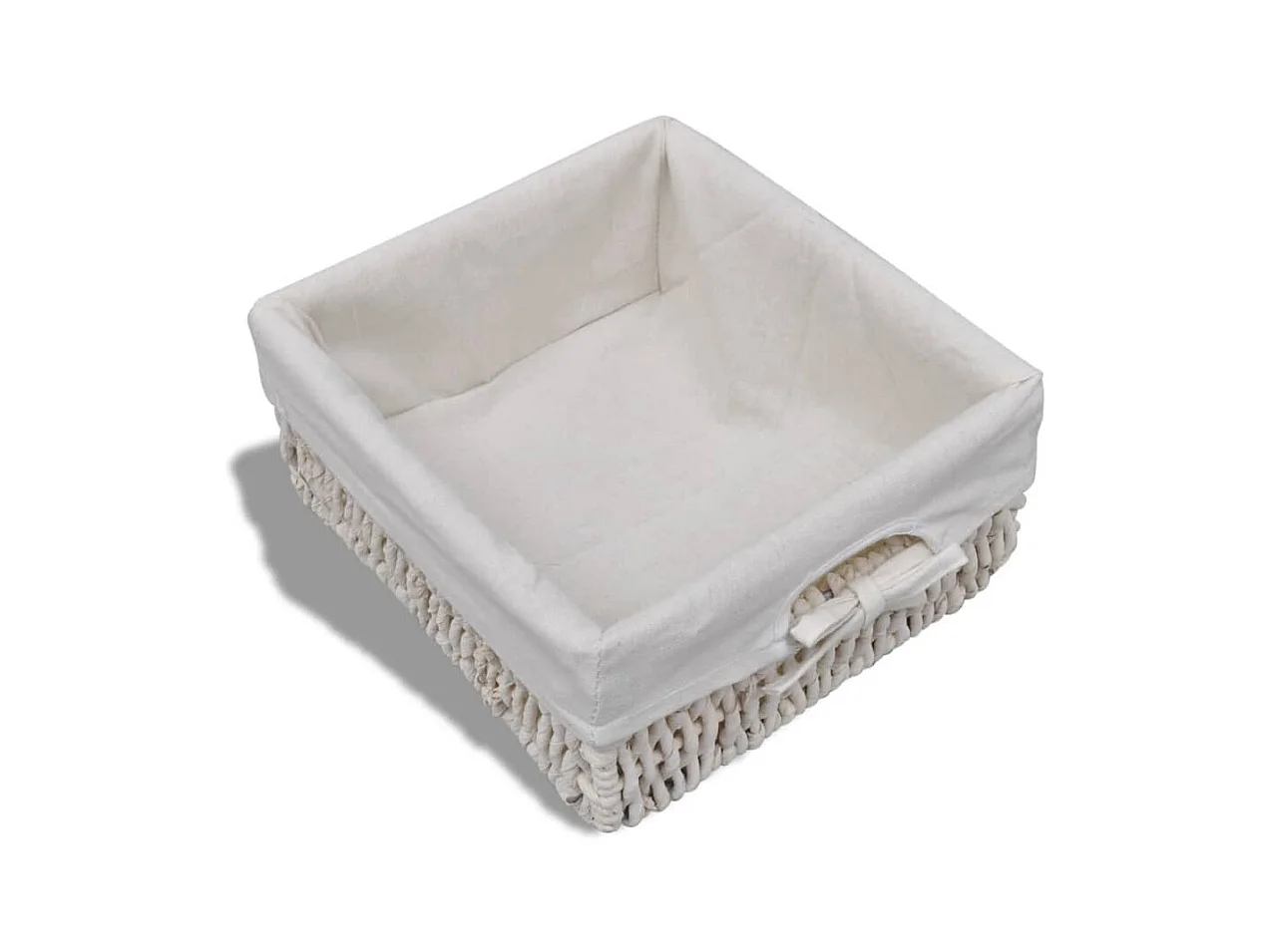 Banco de armazenamento branco 62x33x42 cm madeira Paulownia