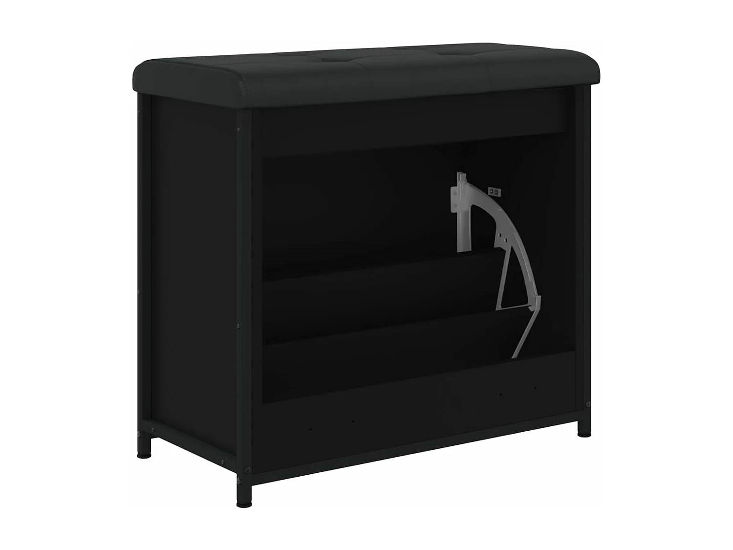 Banc à chaussures avec tiroir rabattable noir 62x32x56 cm