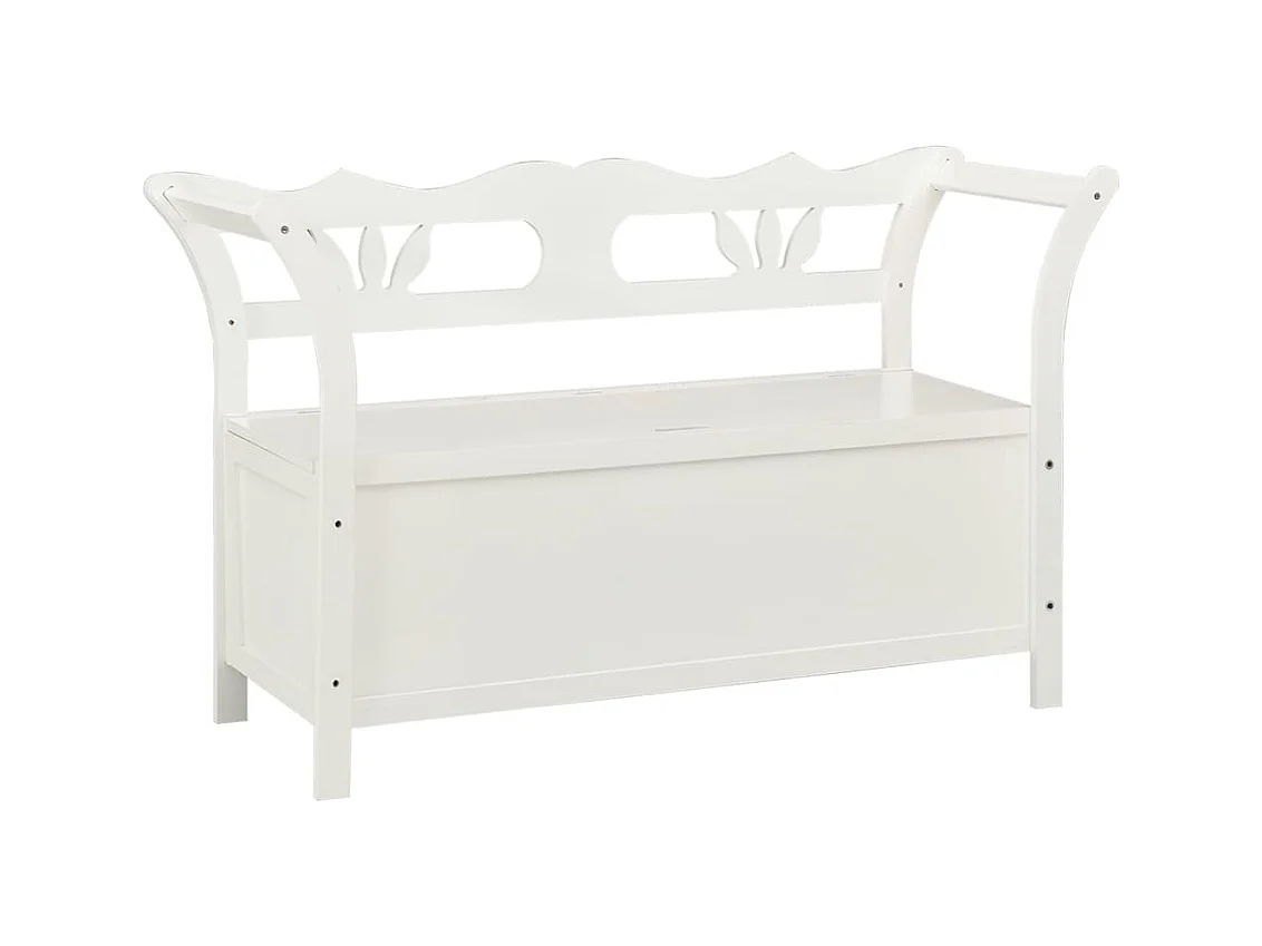 Panchina Bianca 107x45x75,5 cm Legno massello di abete