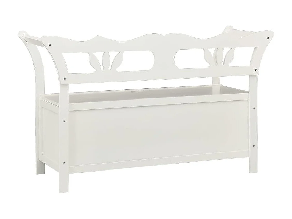 Panchina Bianca 107x45x75,5 cm Legno massello di abete