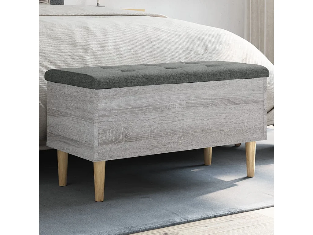 Banc de rangement sonoma gris 82x42x46 cm bois d'ingénierie
