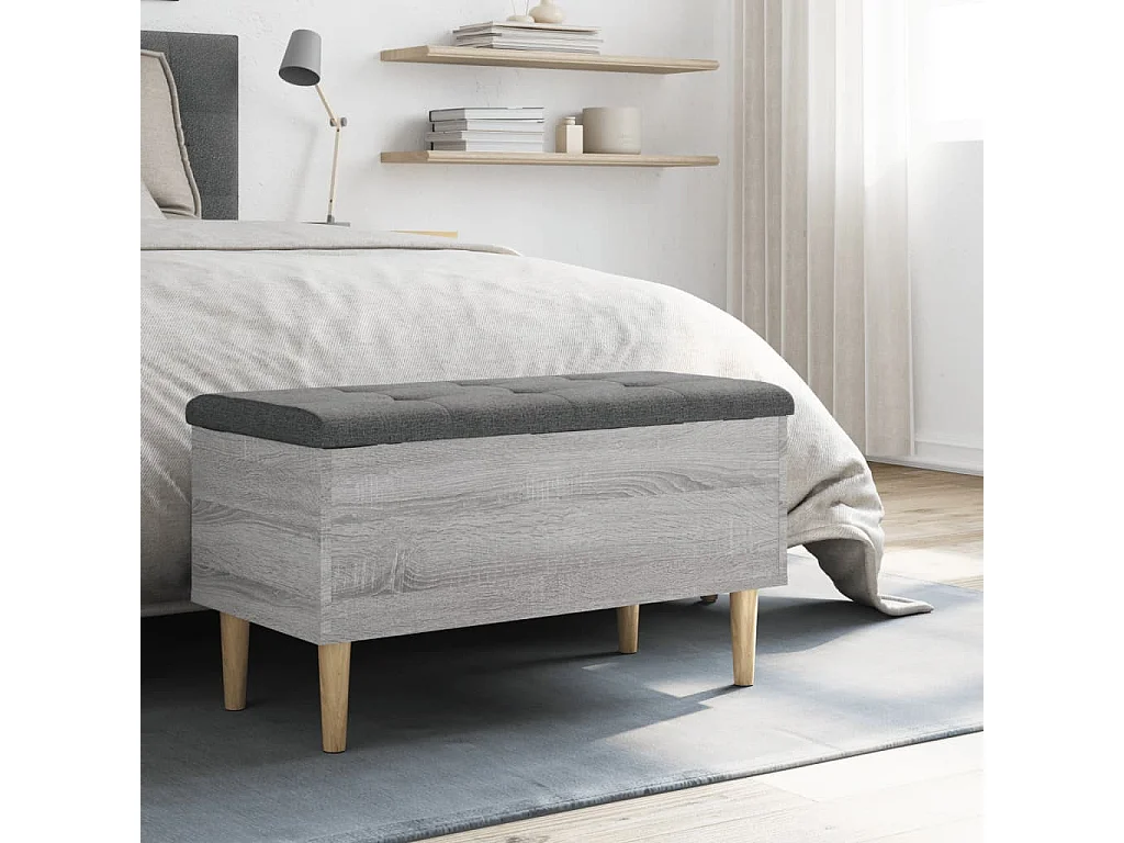 Banc de rangement sonoma gris 82x42x46 cm bois d'ingénierie