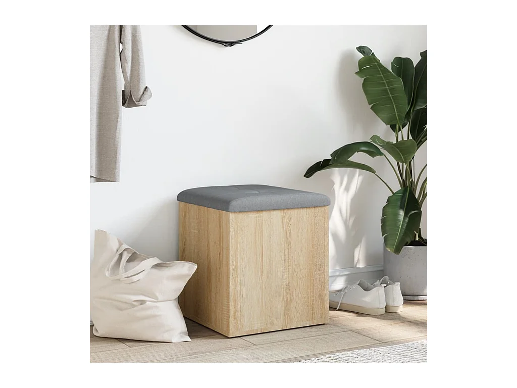 Banc de rangement chêne sonoma 42x42x45 cm bois d'ingénierie