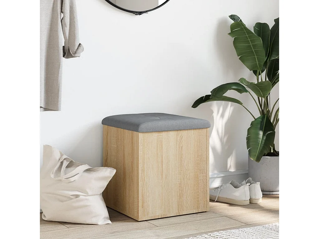 Aufbewahrungsbank aus Sonoma-Eiche, 42 x 42 x 45 cm, Holzwerkstoff