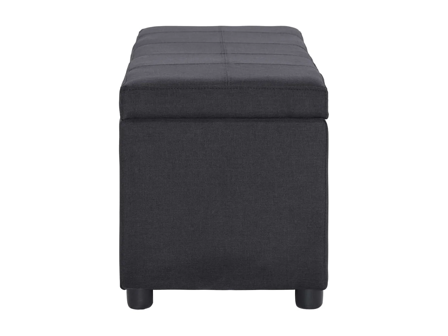 Banc avec compartiment de rangement 116 cm Noir Polyester