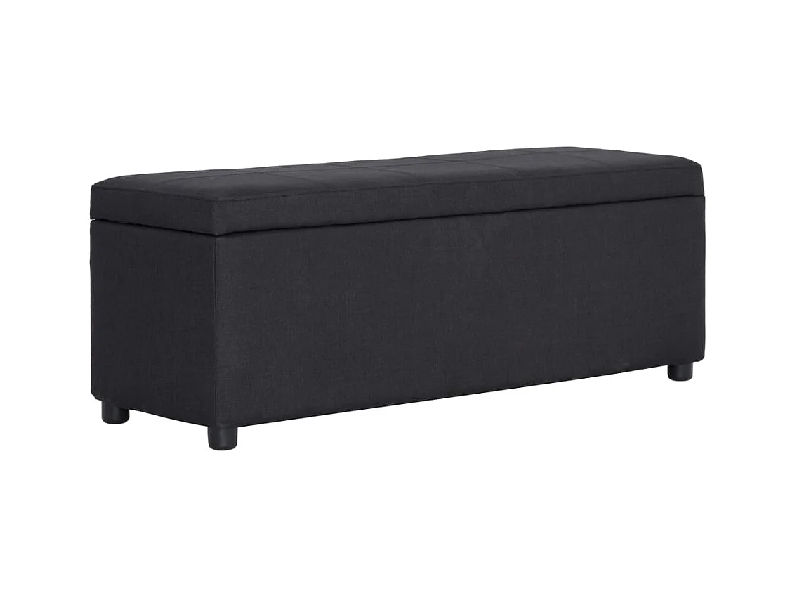 Banc avec compartiment de rangement 116 cm Noir Polyester