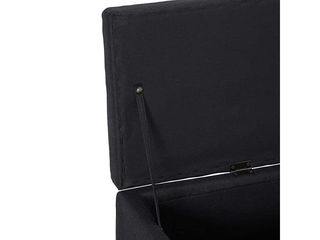 Bank met opbergvak 116 cm Zwart Polyester