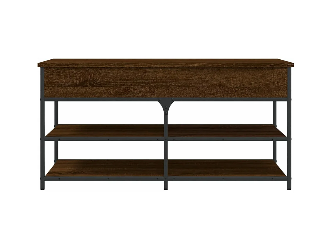 Schuhbank aus brauner Eiche, 100 x 42,5 x 50 cm, Holzwerkstoff