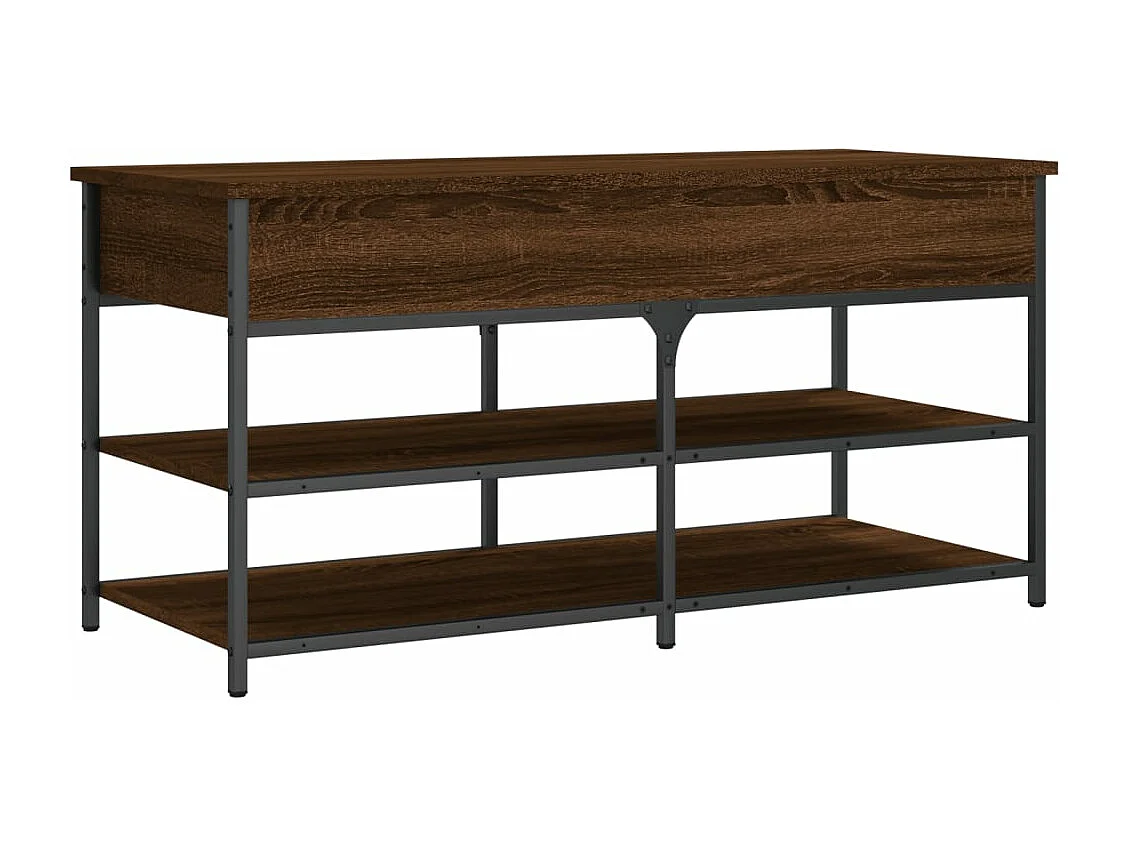Schuhbank aus brauner Eiche, 100 x 42,5 x 50 cm, Holzwerkstoff