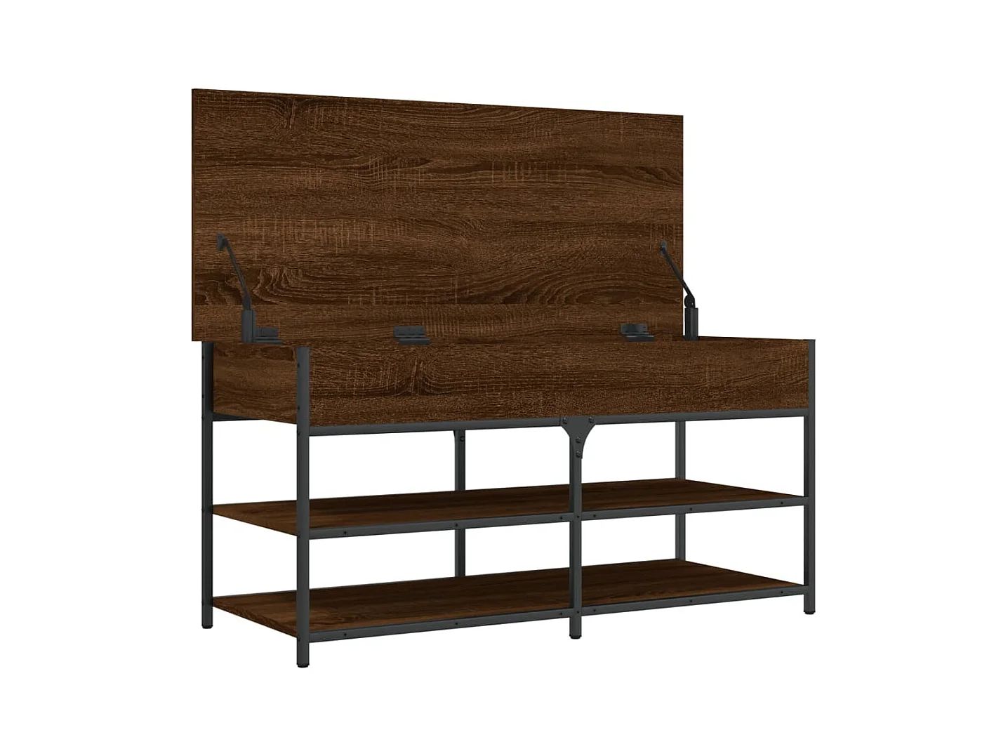 Bruin eiken schoenenbank 100x42,5x50 cm samengesteld hout