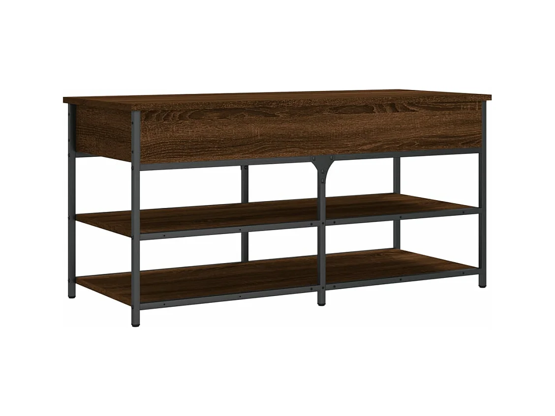 Bruin eiken schoenenbank 100x42,5x50 cm samengesteld hout