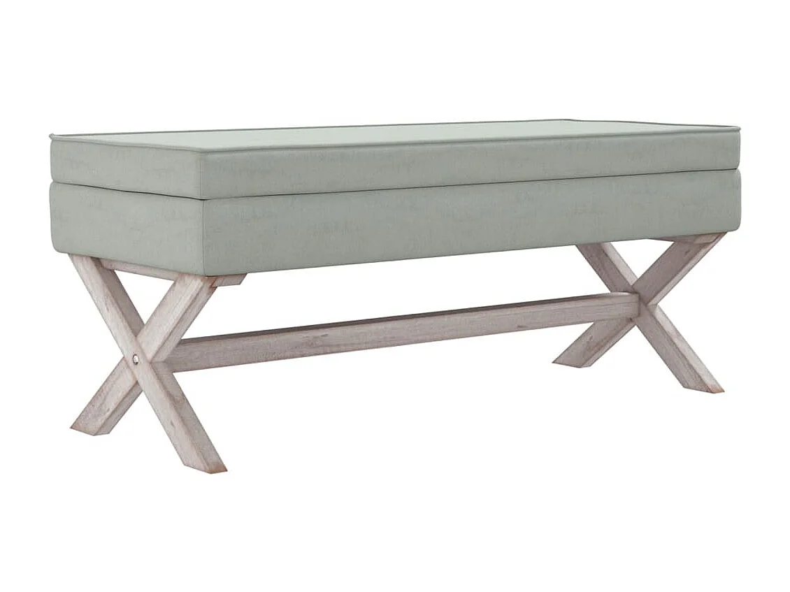 Banqueta de armazenamento Cinza claro 110x45x49 cm Veludo