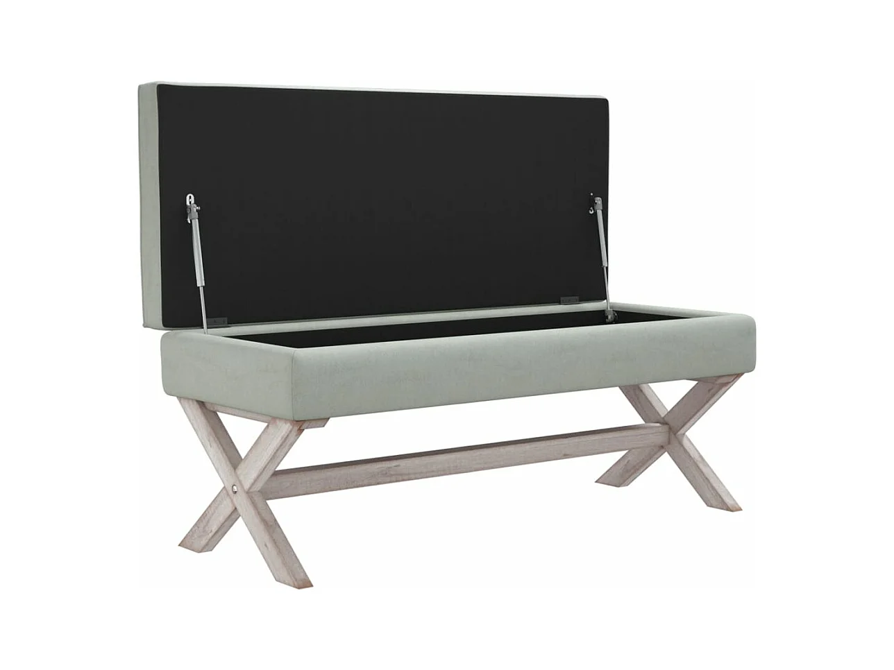 Tabouret de rangement Gris clair 110x45x49 cm Velours