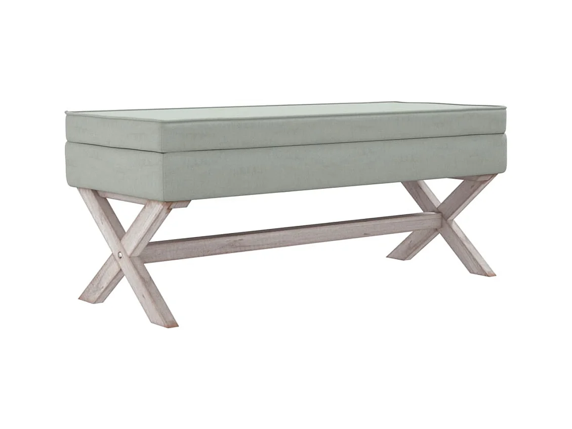 Tabouret de rangement Gris clair 110x45x49 cm Velours