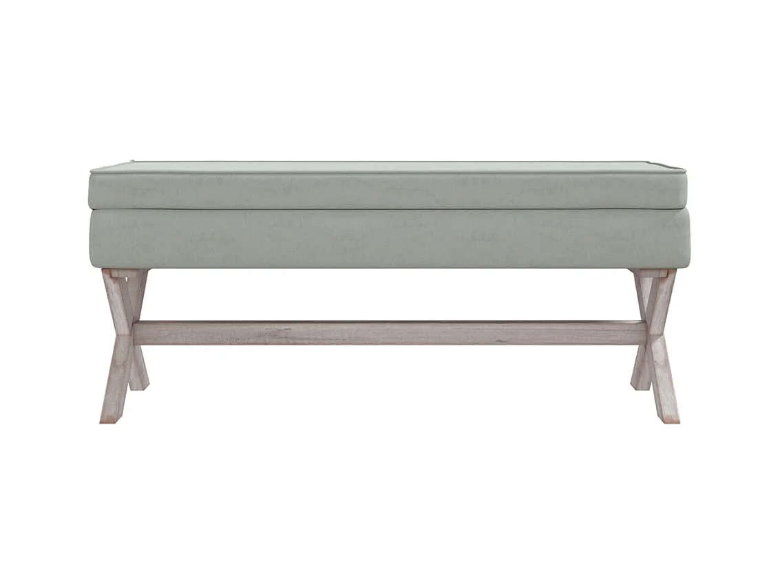 Tabouret de rangement Gris clair 110x45x49 cm Velours