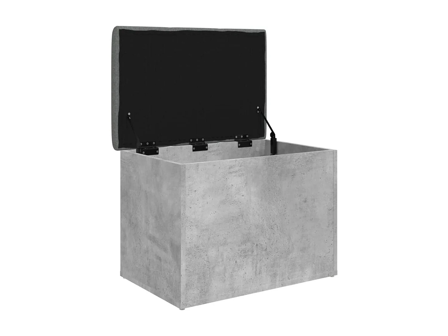 Banc de rangement gris béton 62x42x45 cm bois d'ingénierie