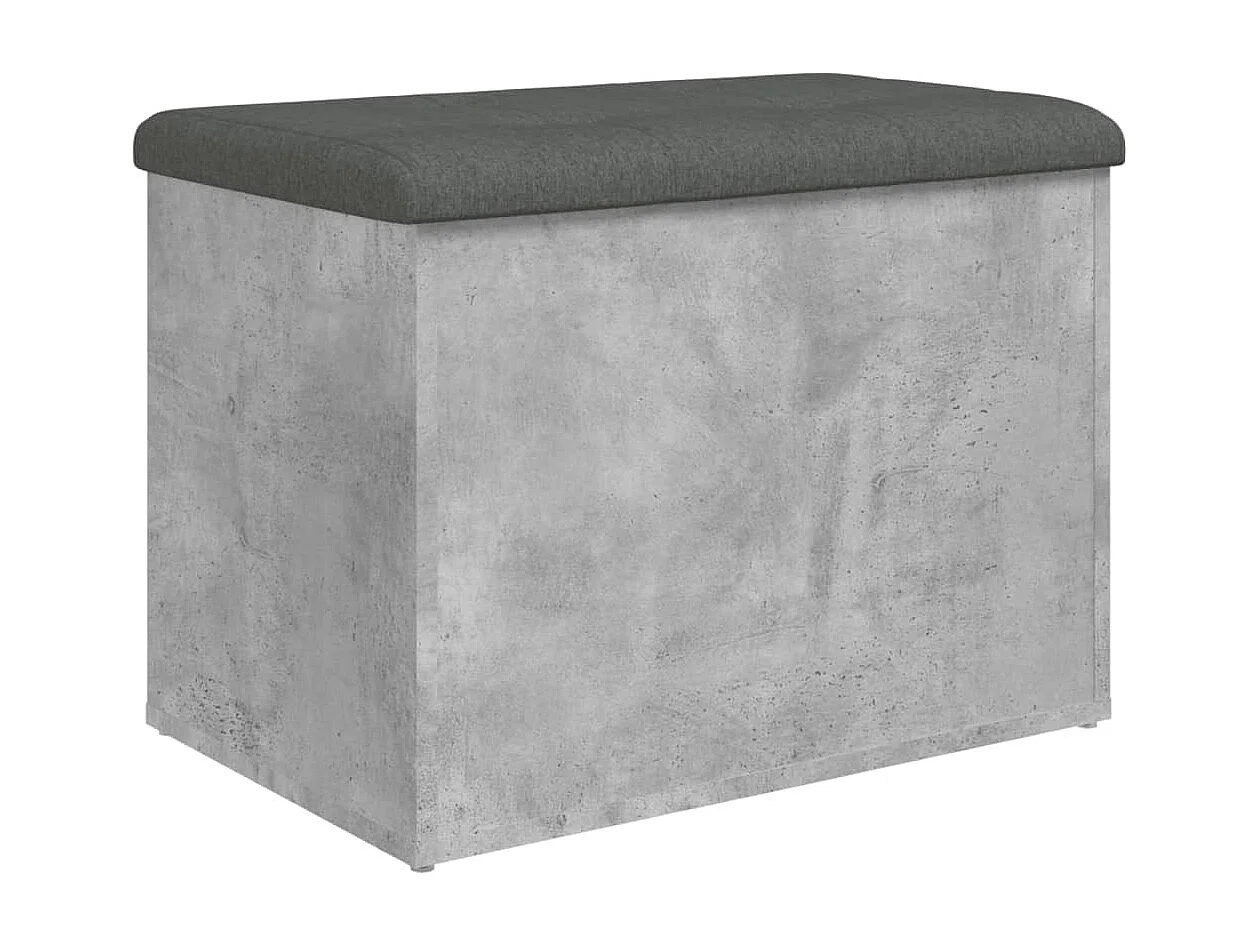 Banc de rangement gris béton 62x42x45 cm bois d'ingénierie