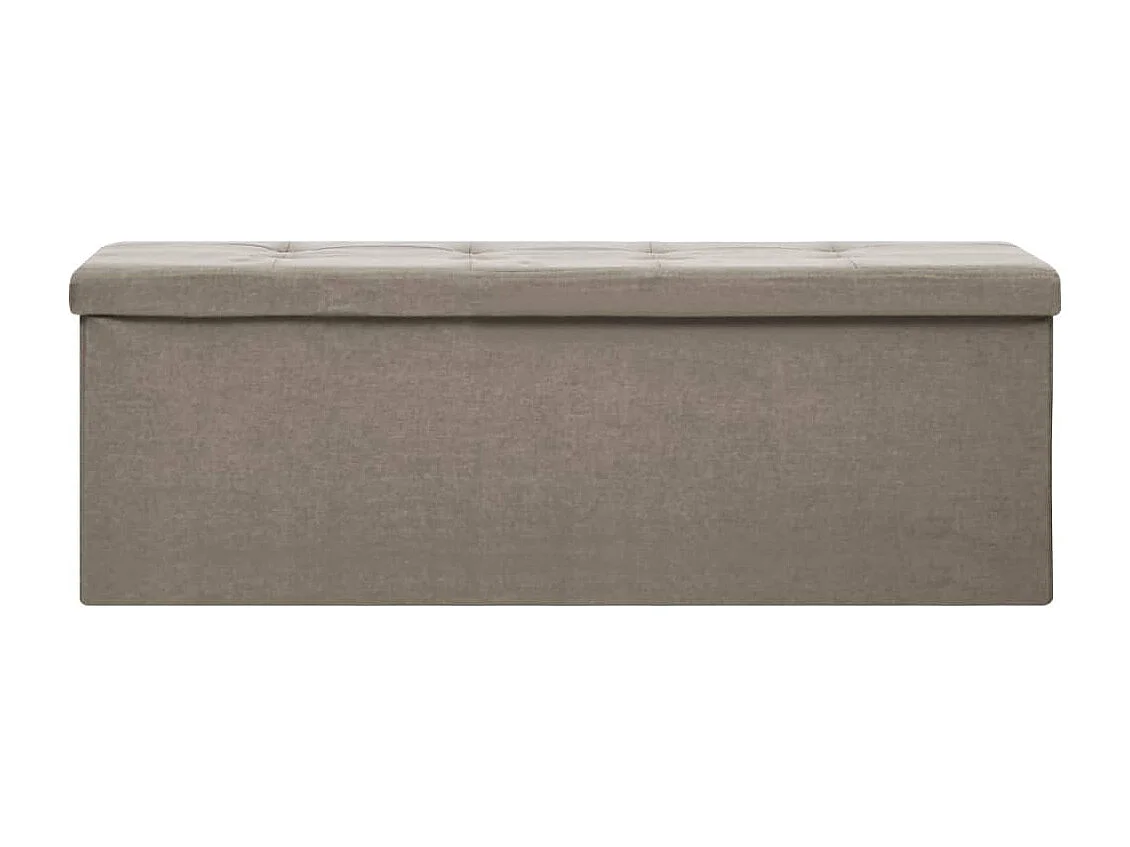 Taupefarbene, faltbare Aufbewahrungsbank aus Leinenimitat