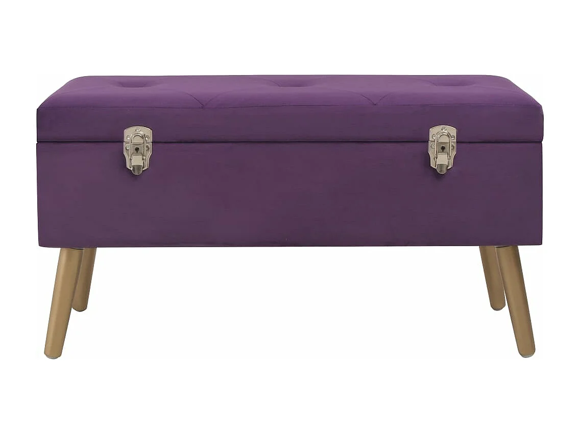 Banc avec compartiment de rangement 80 cm Violet Velours