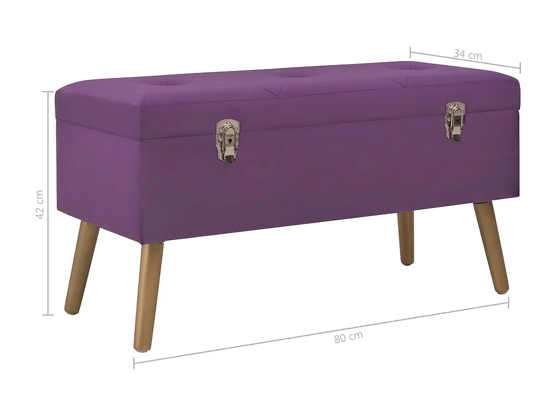 Banc avec compartiment de rangement 80 cm Violet Velours