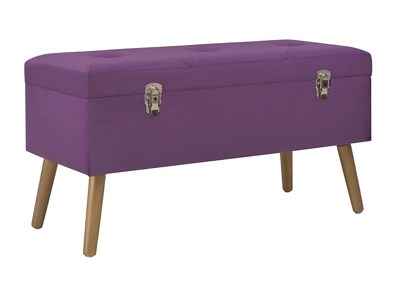 Panca con vano portaoggetti 80 cm Velluto Viola