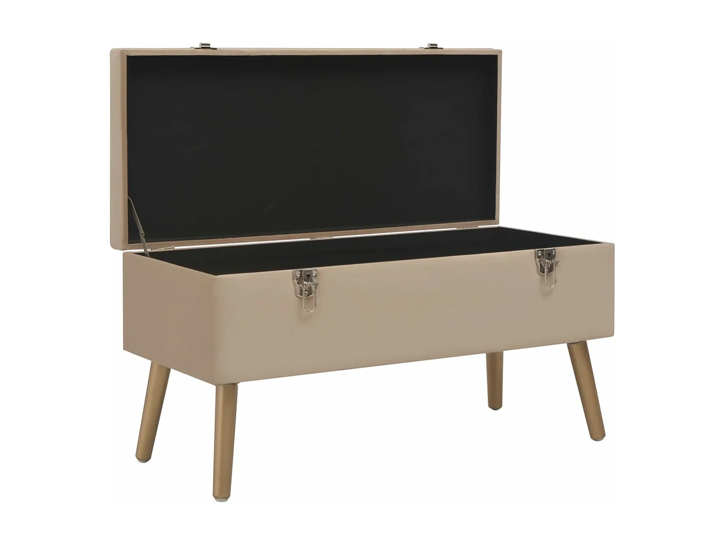 Banc avec compartiment de rangement 80 cm Beige Velours