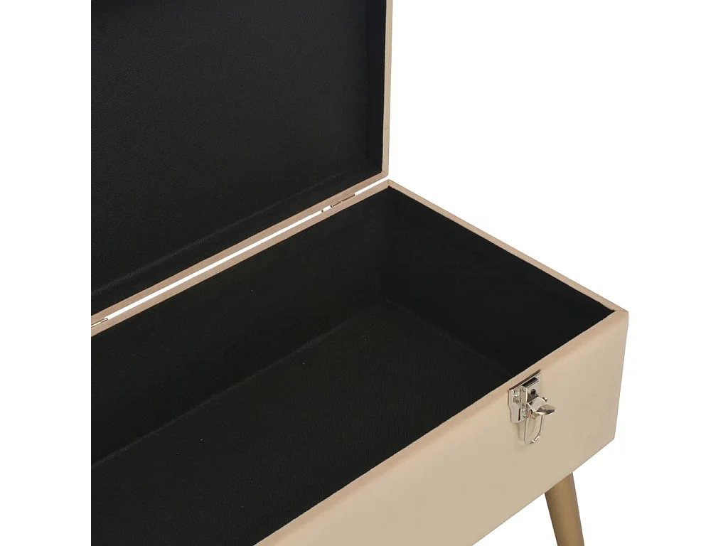 Banc avec compartiment de rangement 80 cm Beige Velours