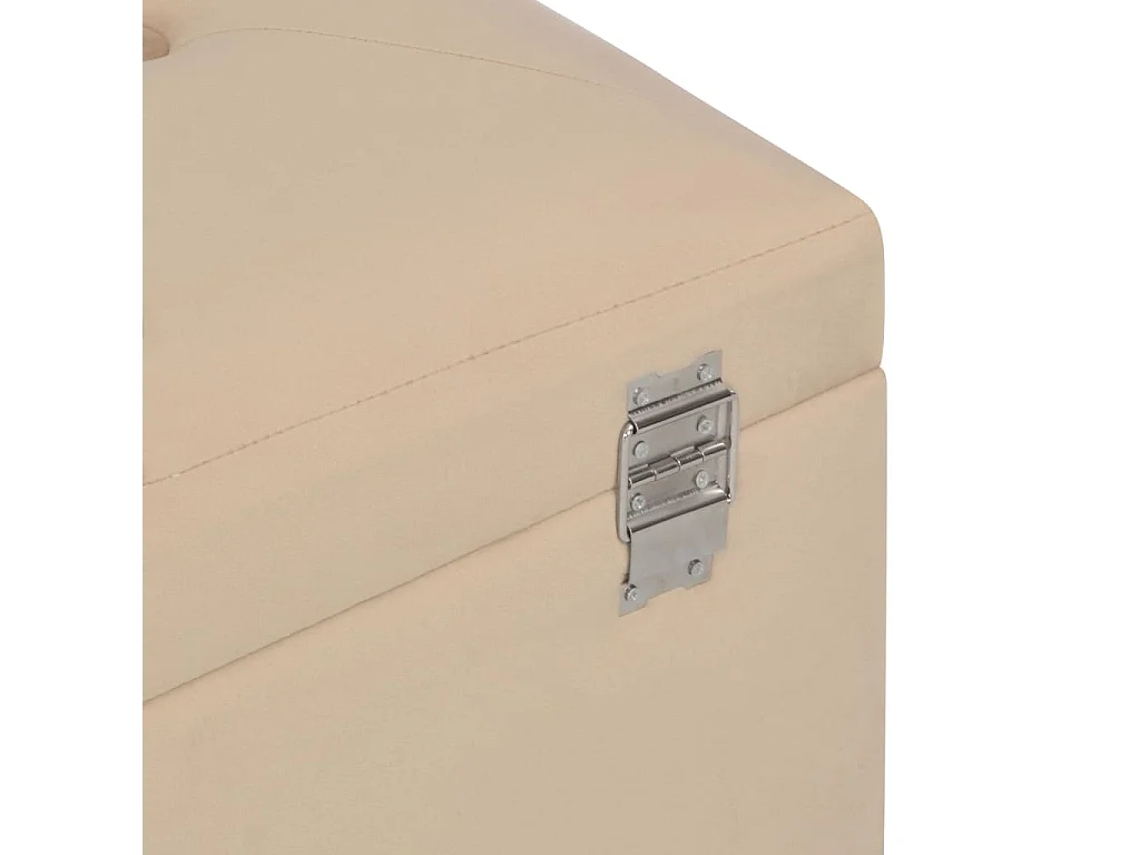 Banc avec compartiment de rangement 80 cm Beige Velours