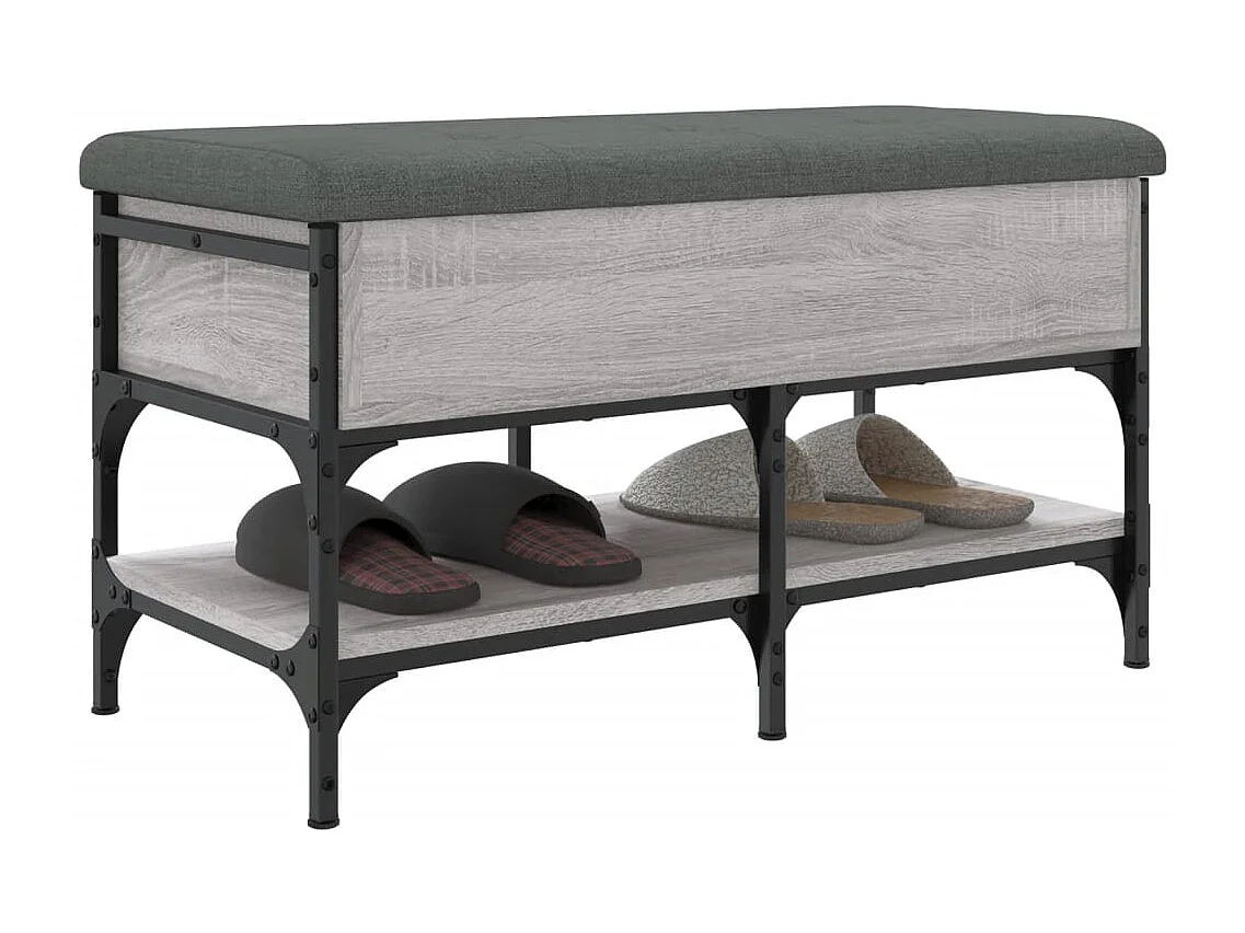 Panca per scarpe Sonoma grigia 82x42x45 cm in derivati del legno
