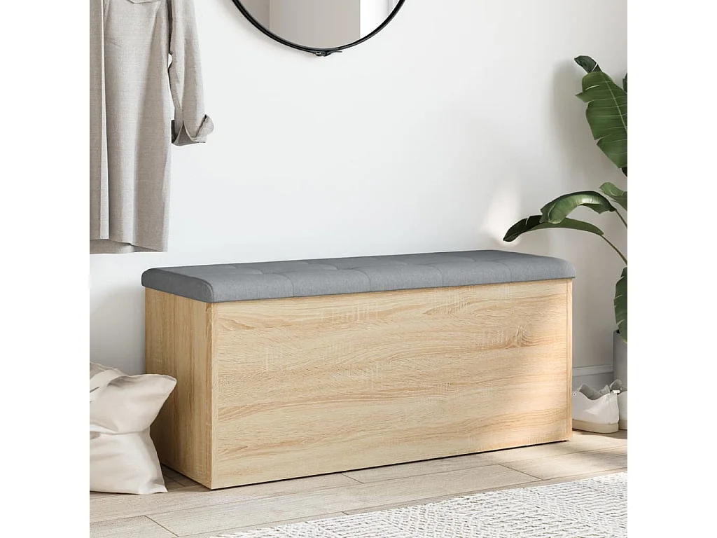 Banc de rangement chêne sonoma 102x42x45 cm bois d'ingénierie