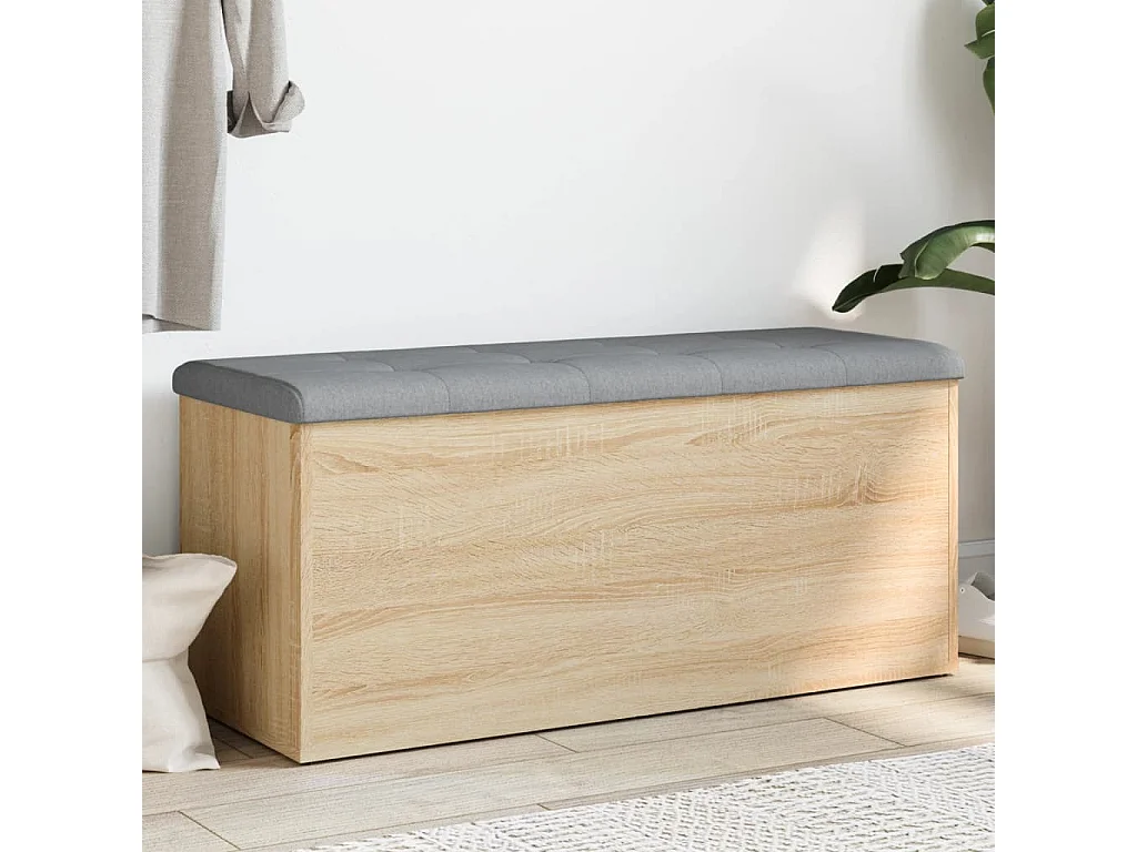 Banc de rangement chêne sonoma 102x42x45 cm bois d'ingénierie