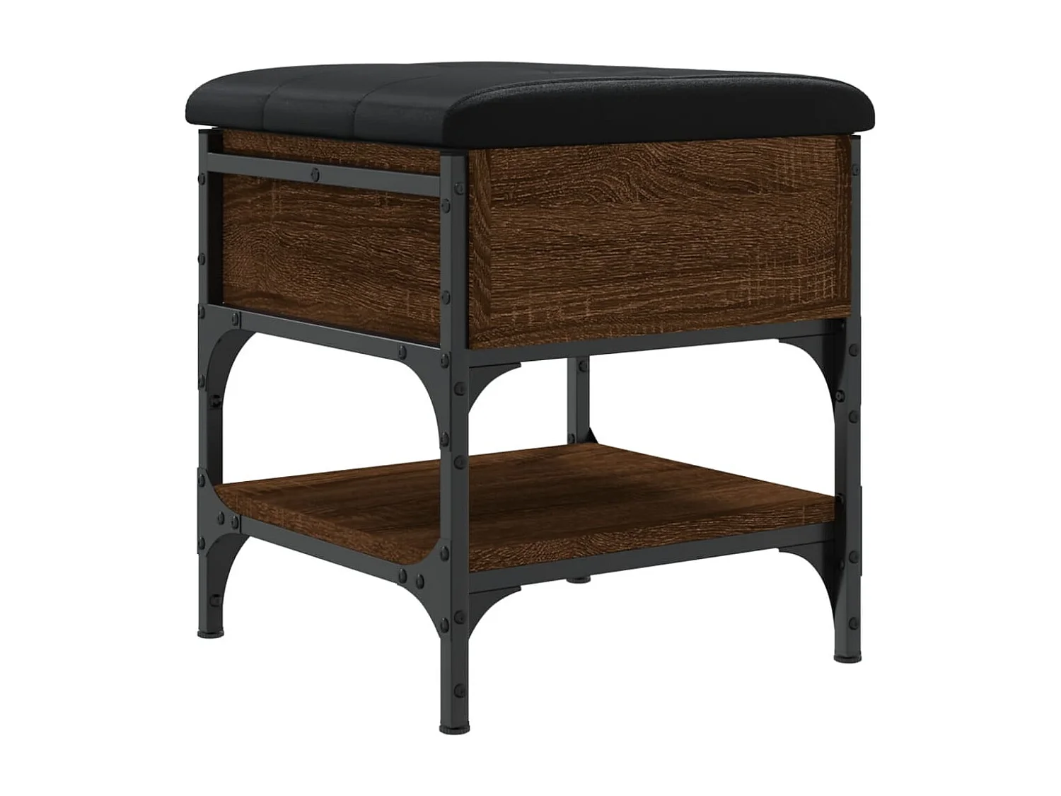 Banc à chaussures chêne marron 42x42x45 cm bois d'ingénierie