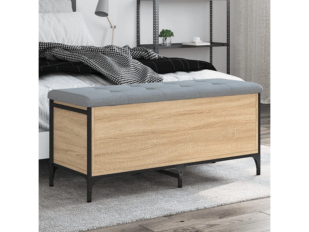 Banc de rangement chêne sonoma 102x42x45 cm bois d'ingénierie