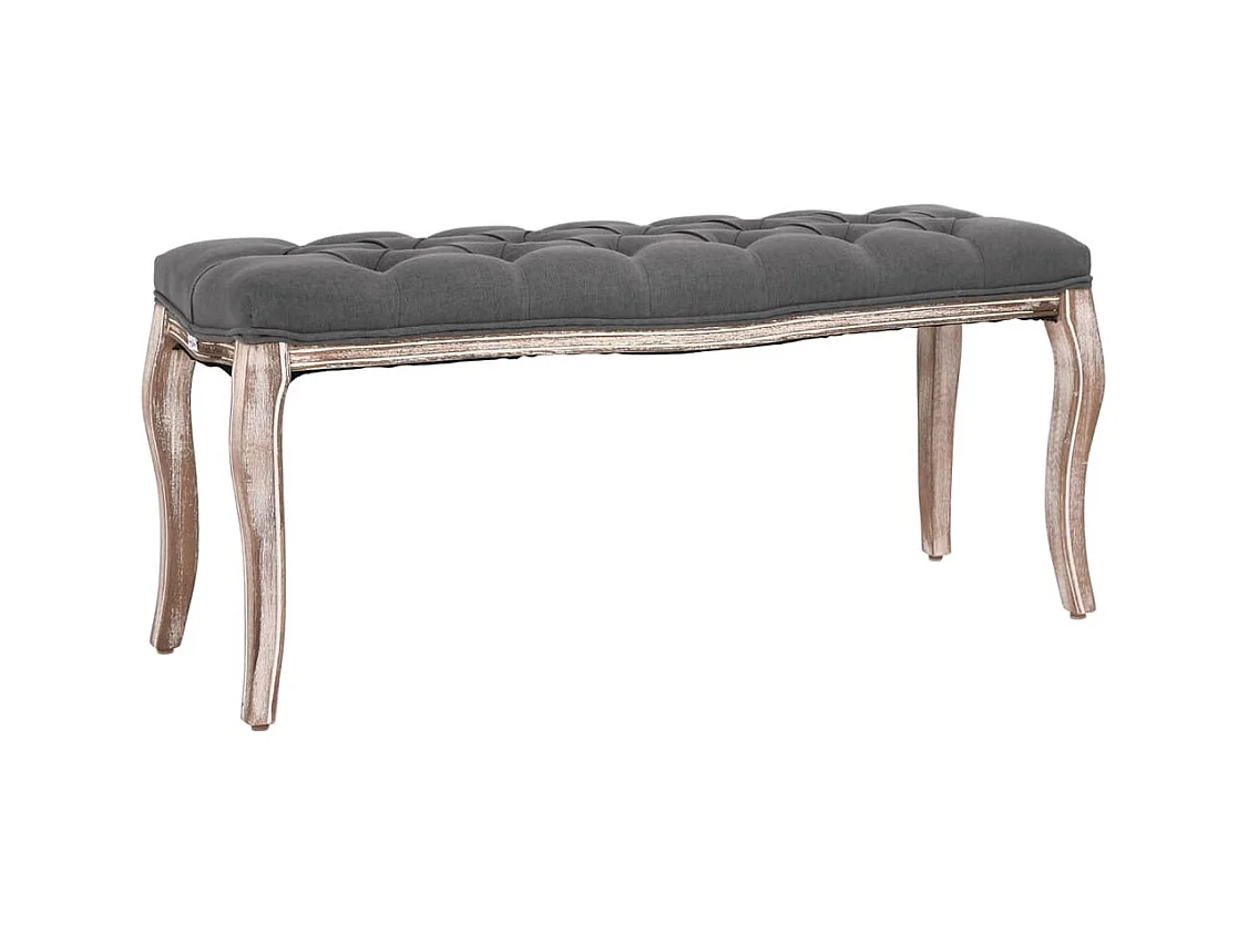 Banc Lin Bois solide 110x38x48 cm Gris foncé