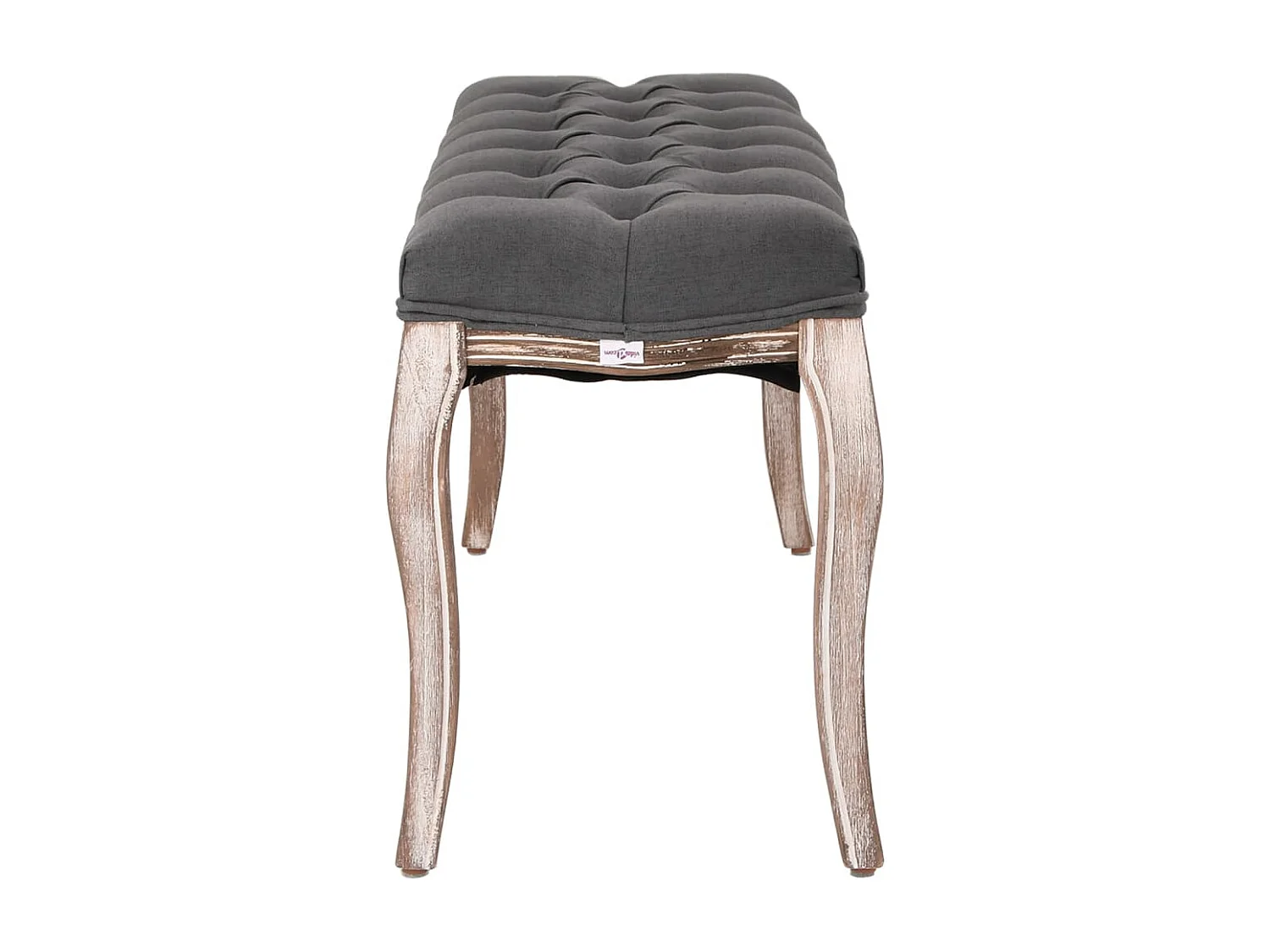 Banco de linho Madeira maciça 110x38x48 cm Cinza escuro