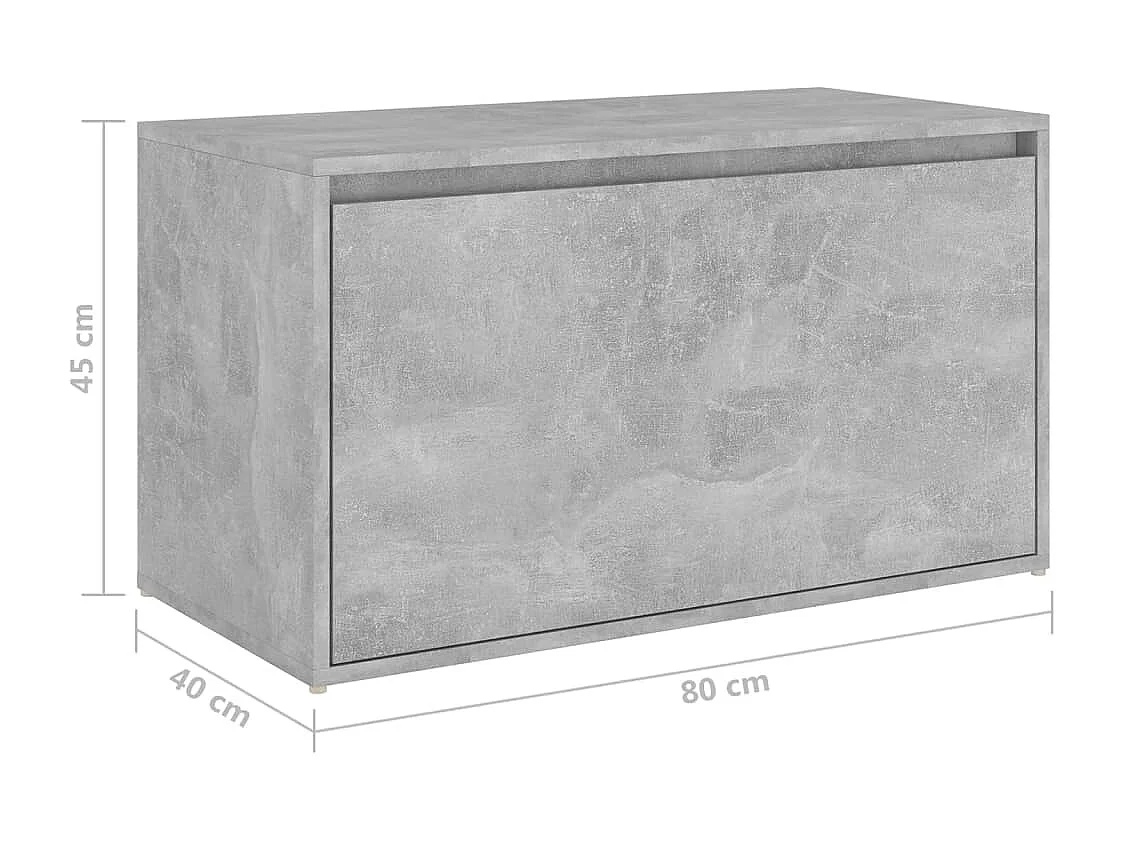 Banc d'entrée 80x40x45 cm Gris béton Bois d'ingénierie